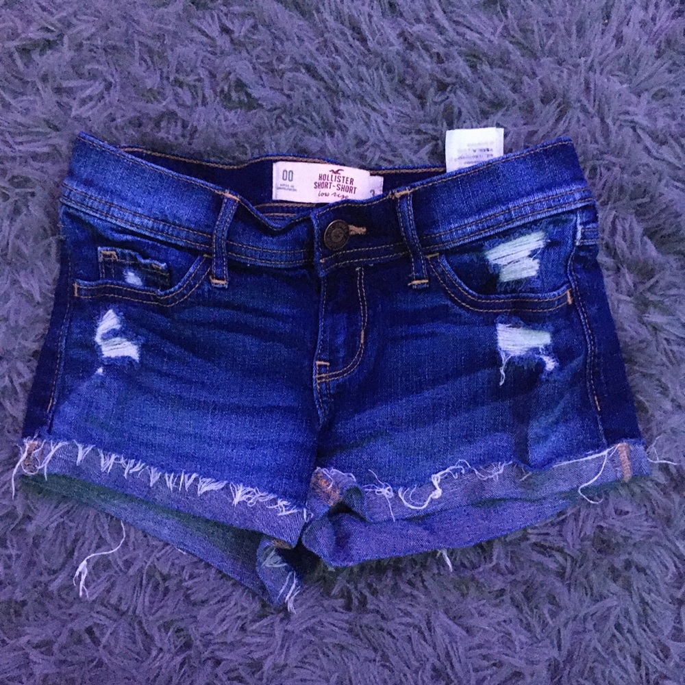dark wash short shorts